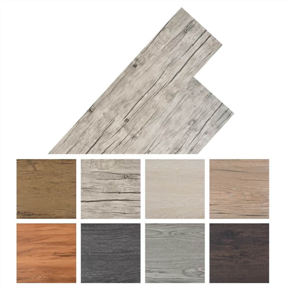 PVC Flooring Planks 4.46 m² 3 mm Light Grey