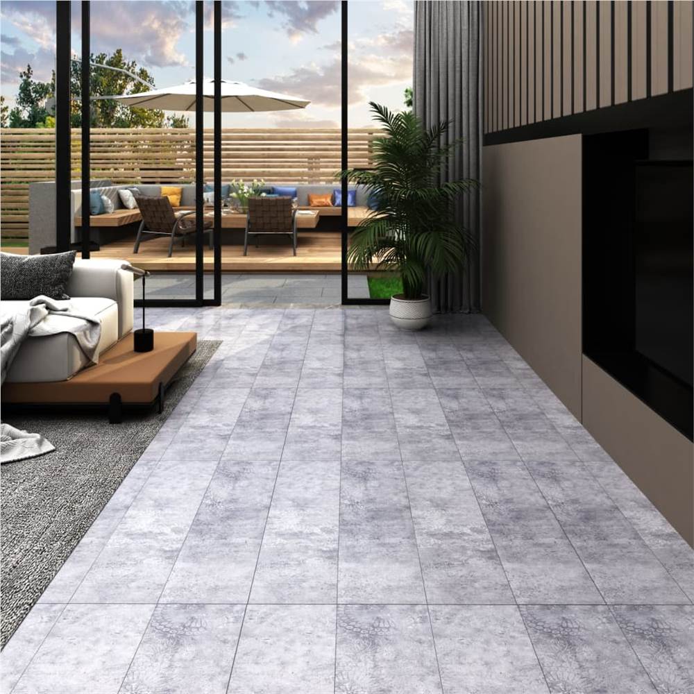 PVC Flooring Planks 5.26 m² 2 mm Cement Grey