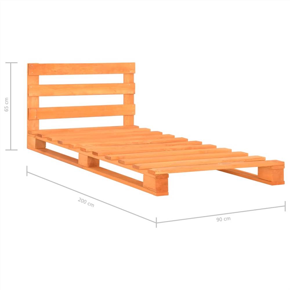 Pallet Bed Frame Brown Solid Pine Wood 90x200 cm