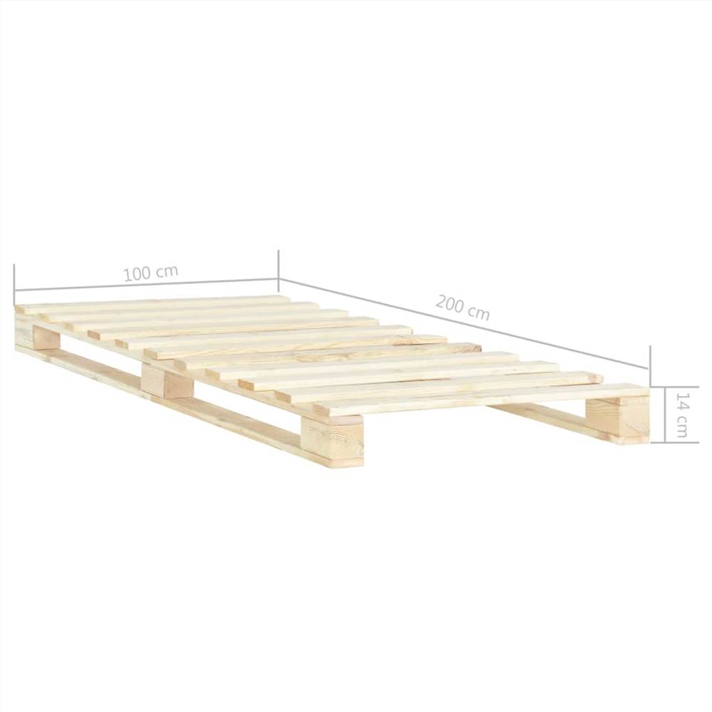 Pallet Bed Frame Solid Pine Wood 100x200 cm