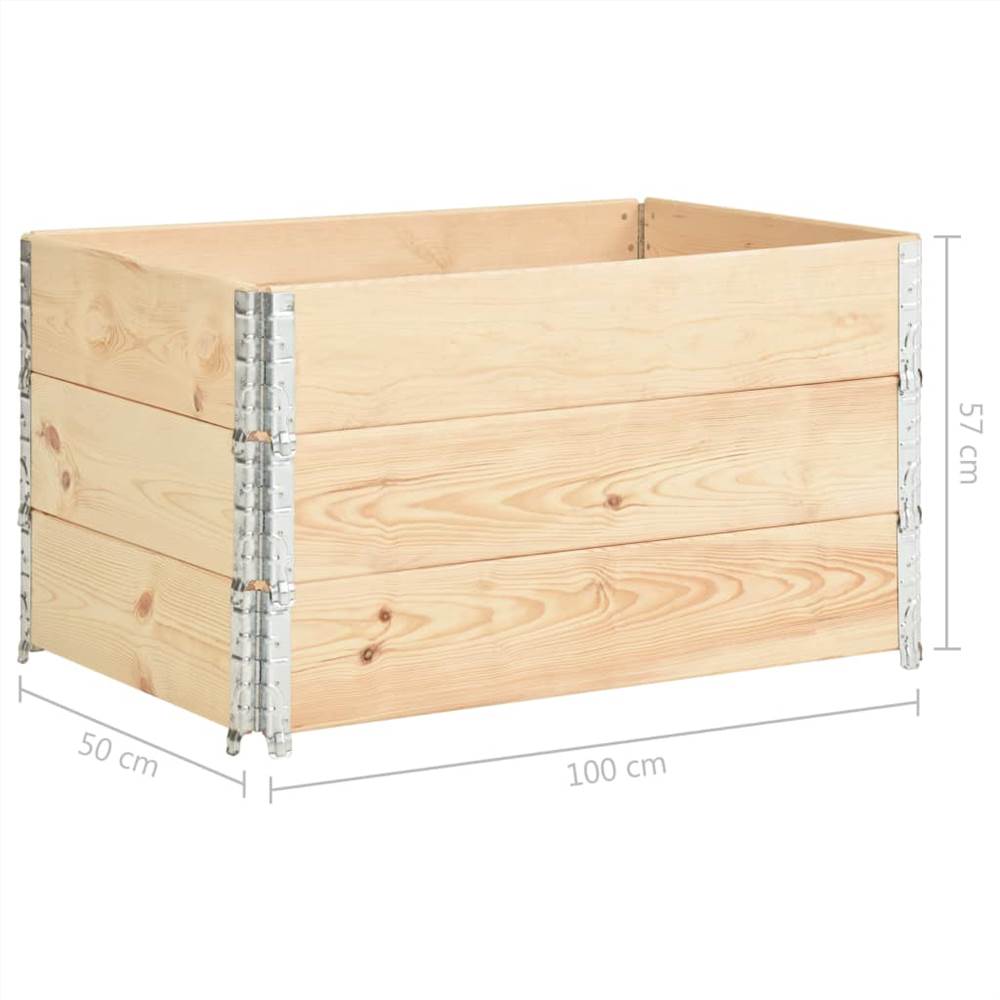 Pallet Collars 3 pcs 50x100 cm Solid Pine Wood