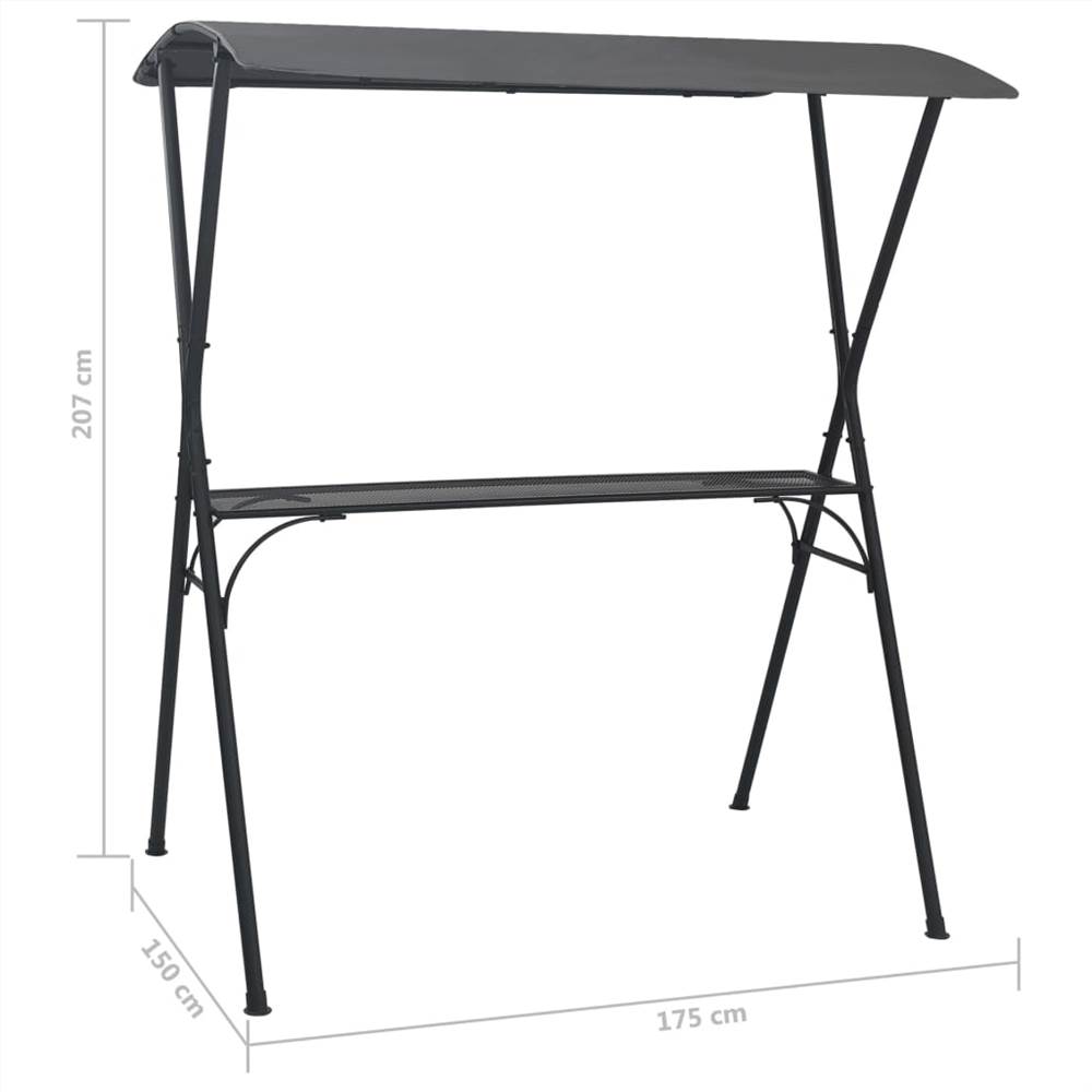 Party Bar Table with Canopy 175x150x207 cm Anthracite Steel