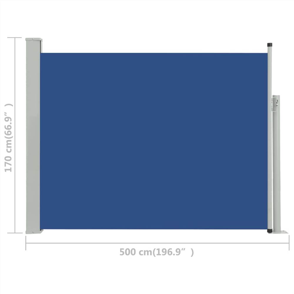 Patio Retractable Side Awning 170x500 cm Blue