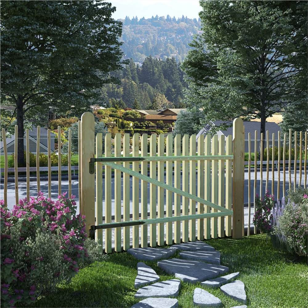 Picket Garden Gate Impregnated Pinewood 100x75 cm