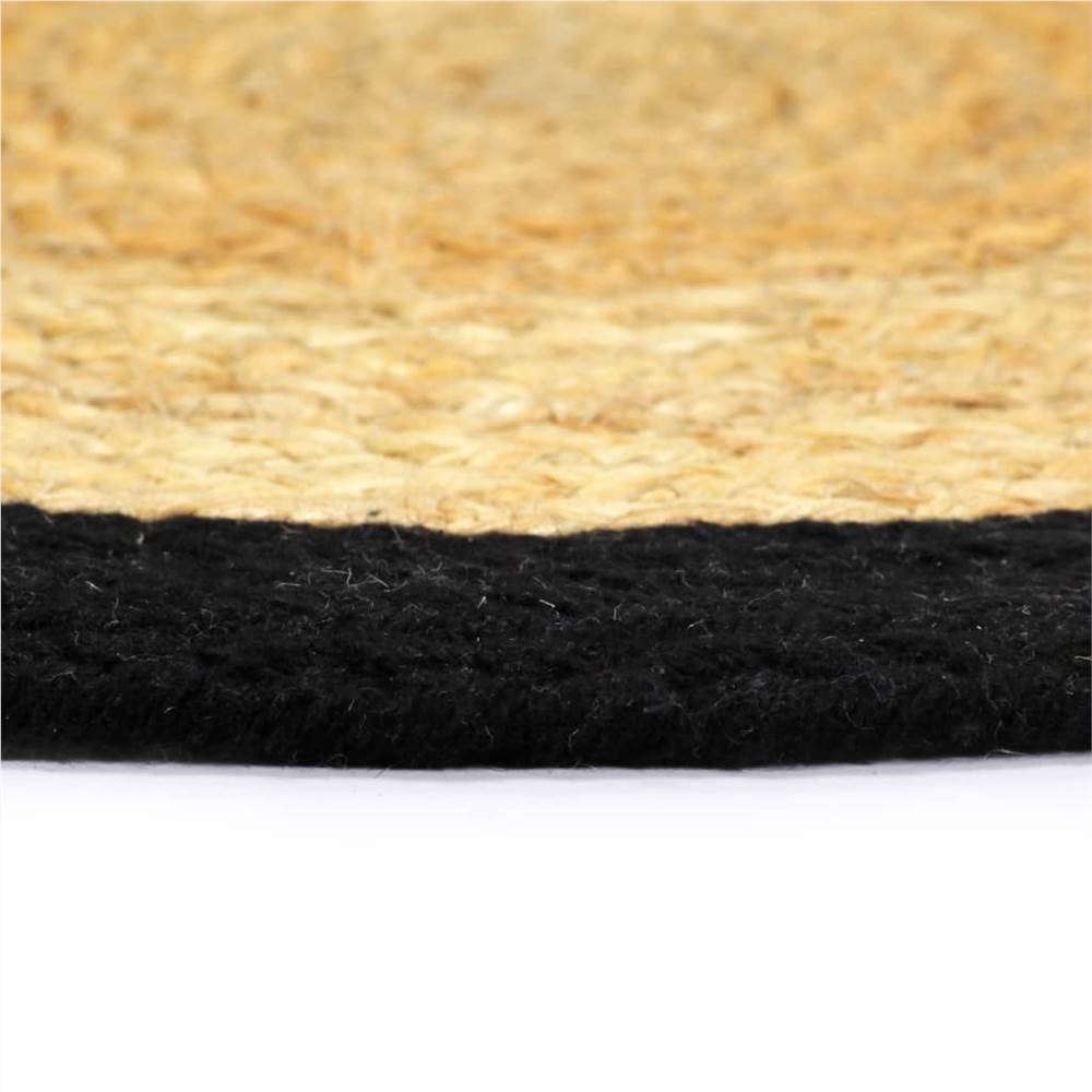 Placemats 6 pcs Natural and Black 38 cm Jute and Cotton