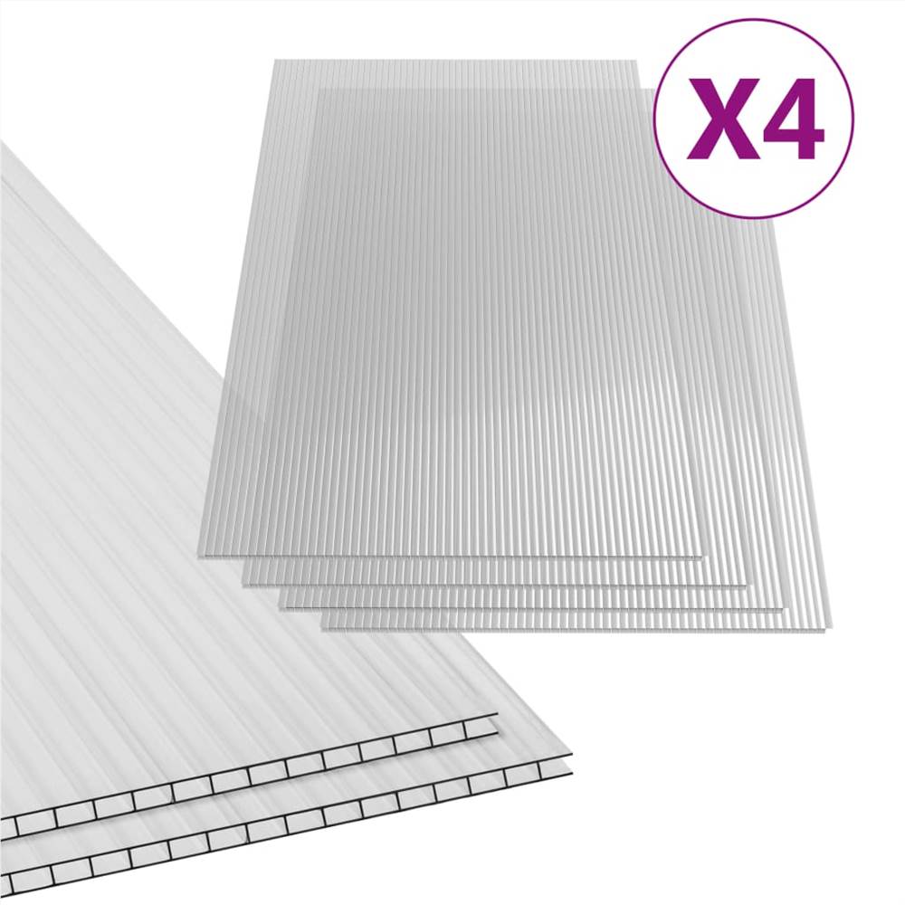 Polycarbonate Sheets 4 pcs 4 mm 121x60.5 cm