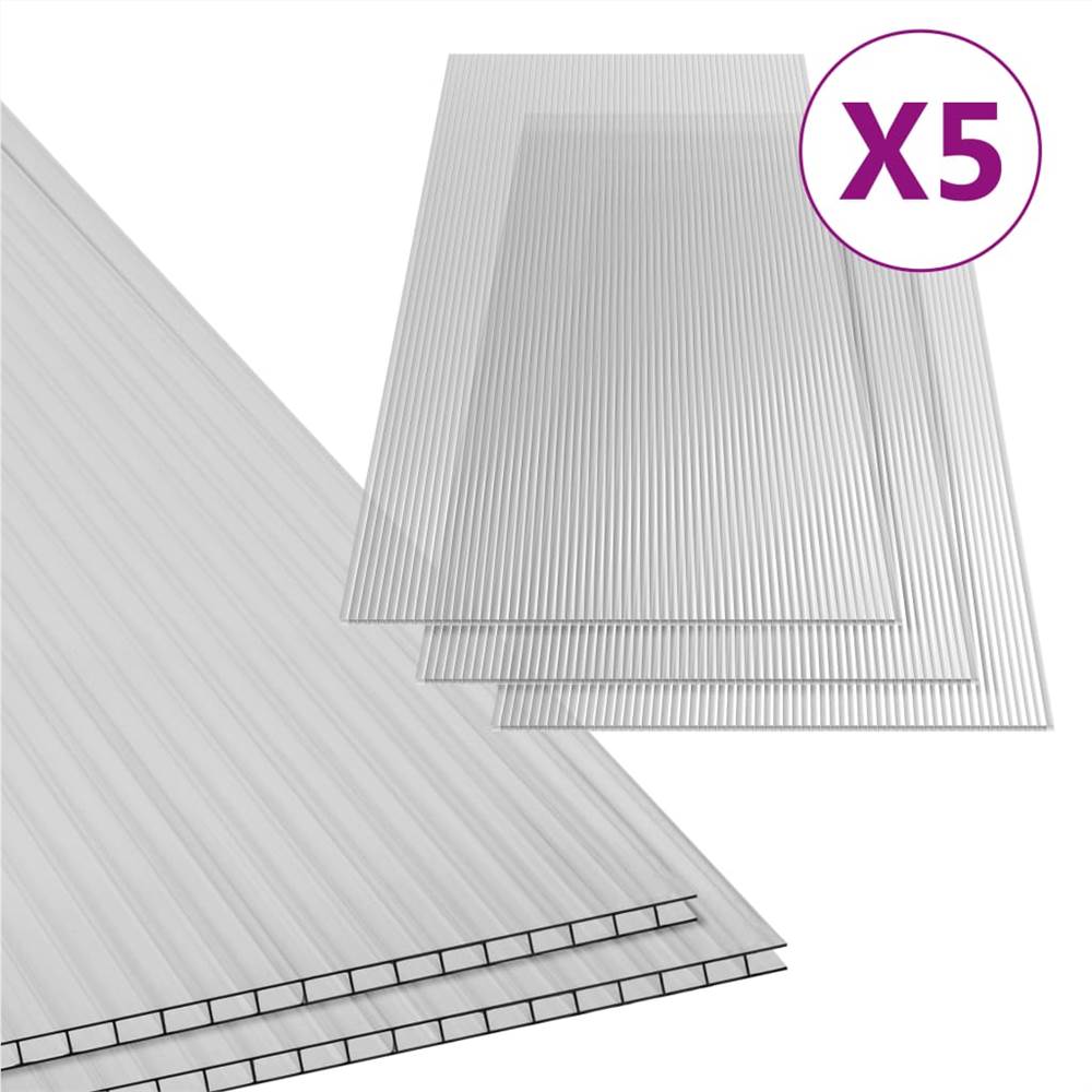 Polycarbonate Sheets 5 pcs 4.5 mm 150x65 cm