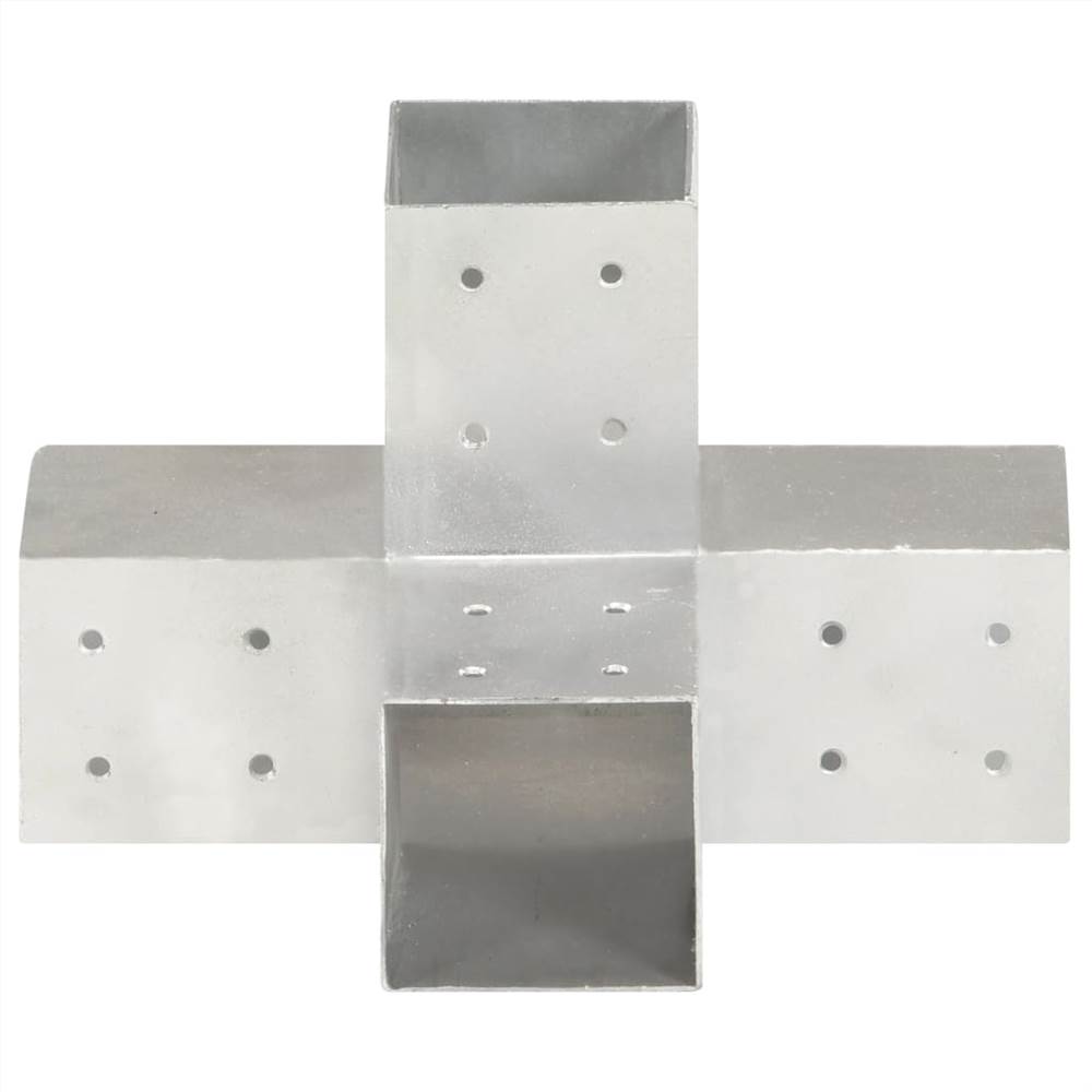 Post Connector X Shape Galvanised Metal 81x81 Mm 10 Post Connector X Shape Galvanised Metal 81x81 mm