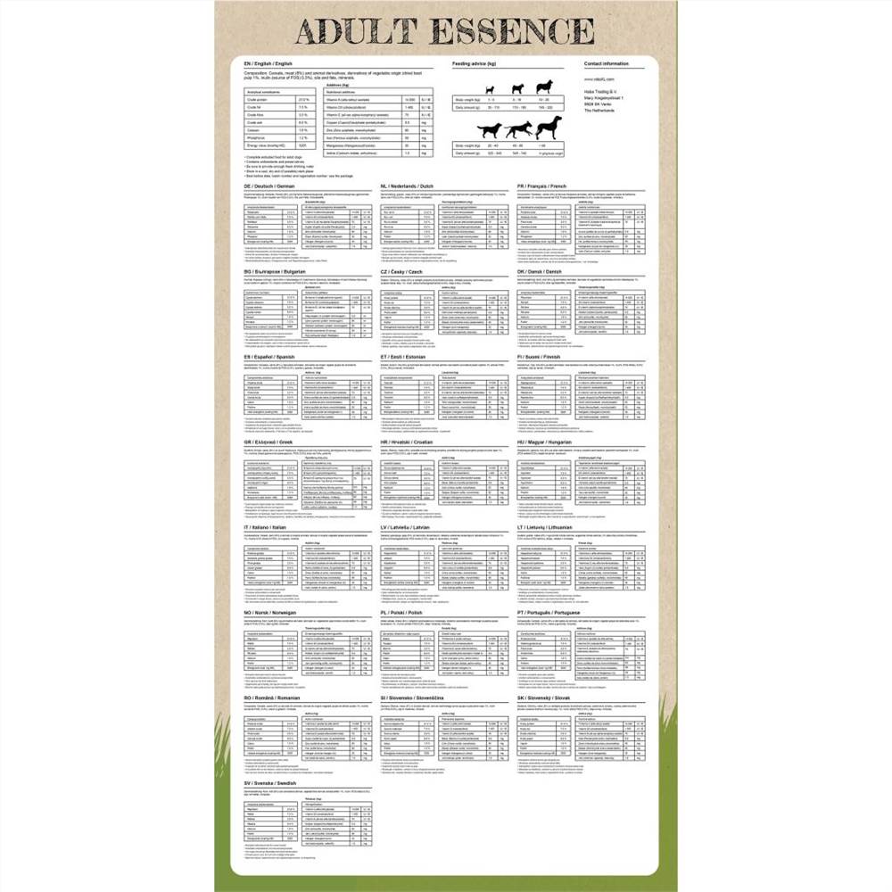 Premium Dry Dog Food Adult Essence Beef 15 kg