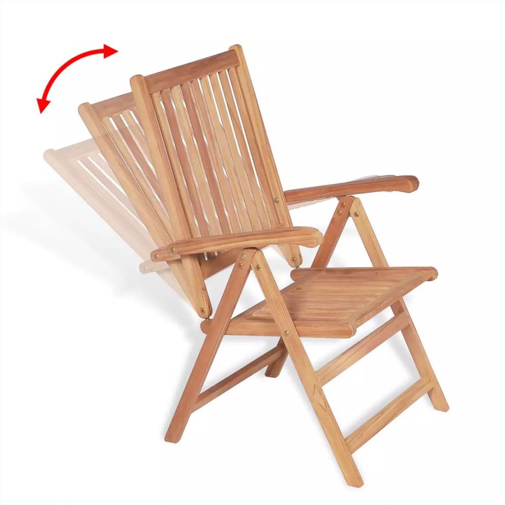 Reclining Garden Chair Solid Teak Wood