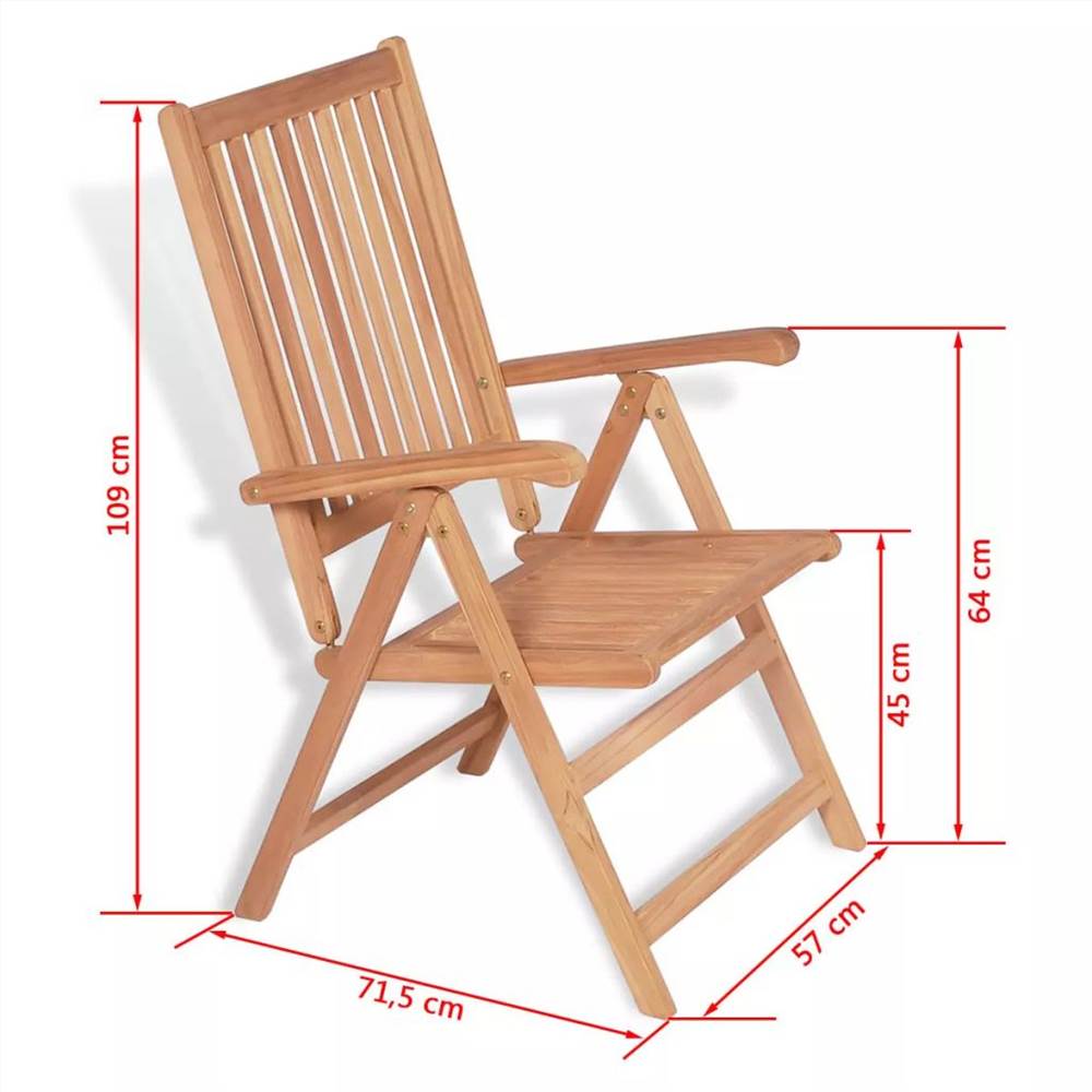 Reclining Garden Chair Solid Teak Wood