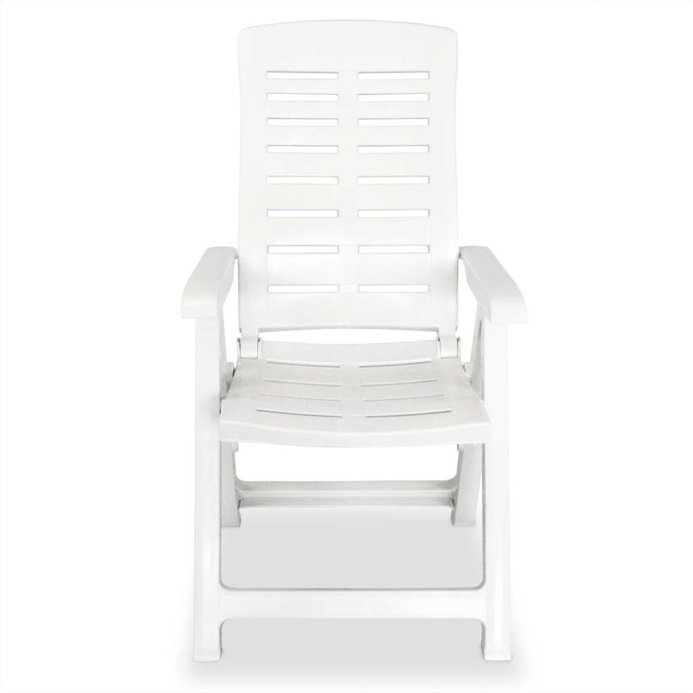 Reclining Garden Chairs 4 pcs Plastic White