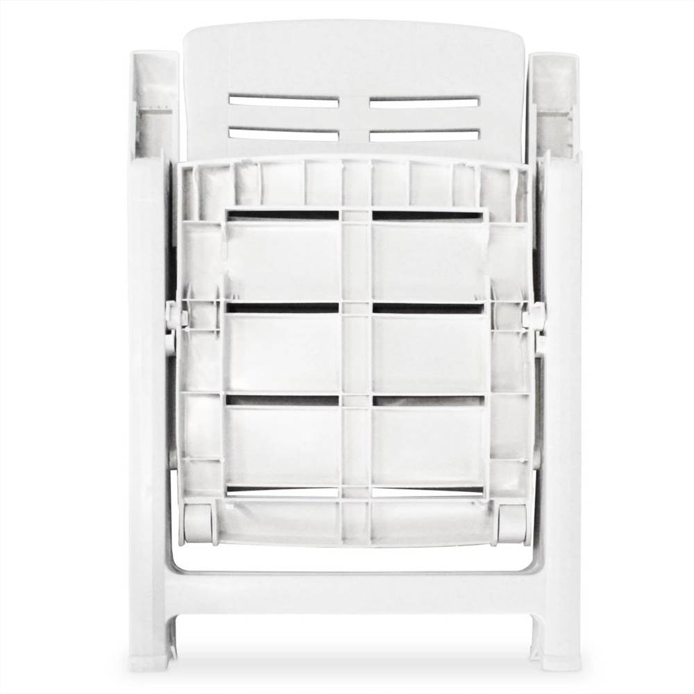 Reclining Garden Chairs 4 pcs Plastic White