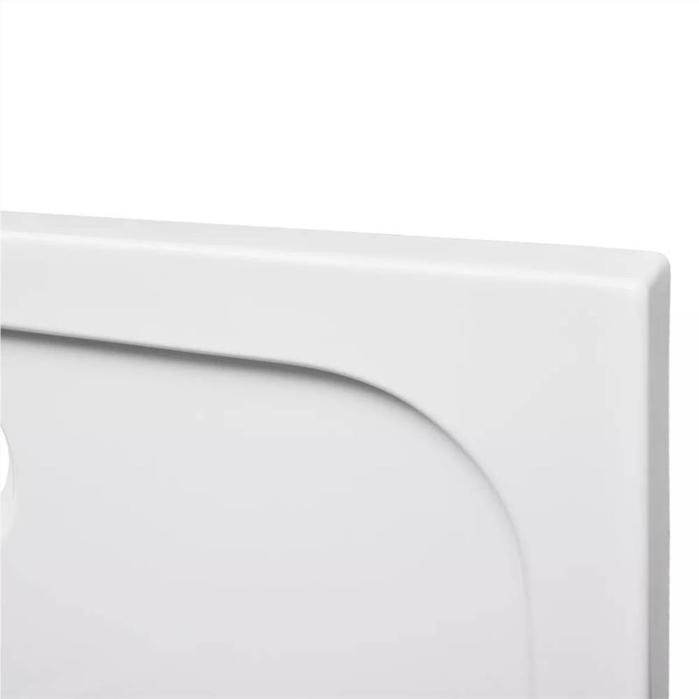 Rectangular ABS Shower Base Tray White 70 x 100 cm
