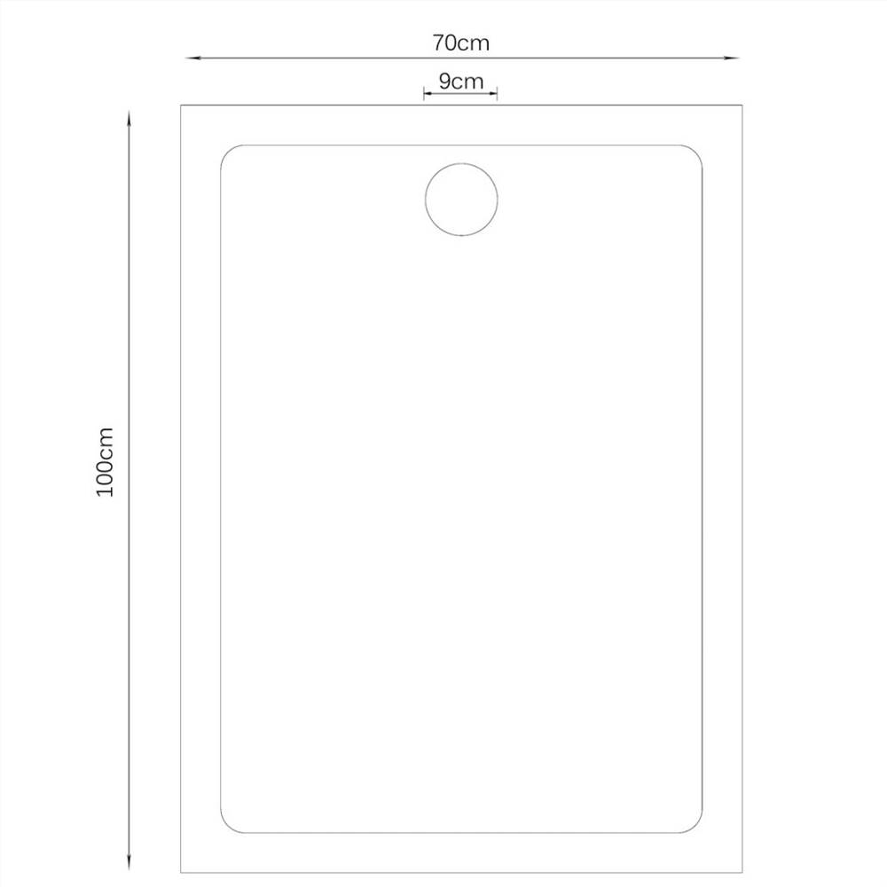 Rectangular ABS Shower Base Tray White 70 x 100 cm