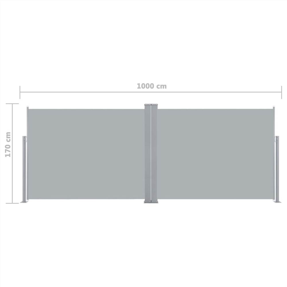 Retractable Side Awning Anthracite 170x1000 cm