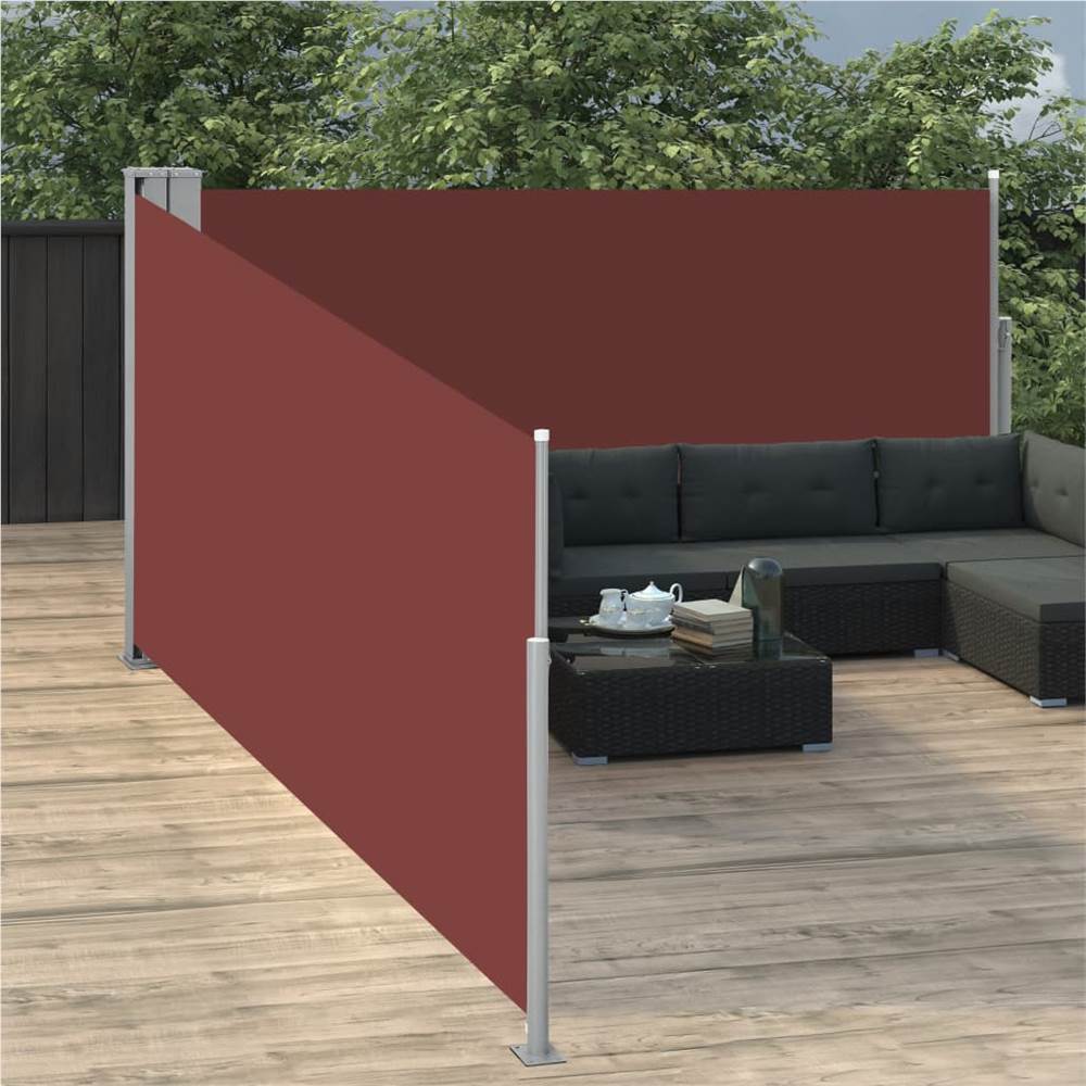 Retractable Side Awning Brown 120x1000 cm