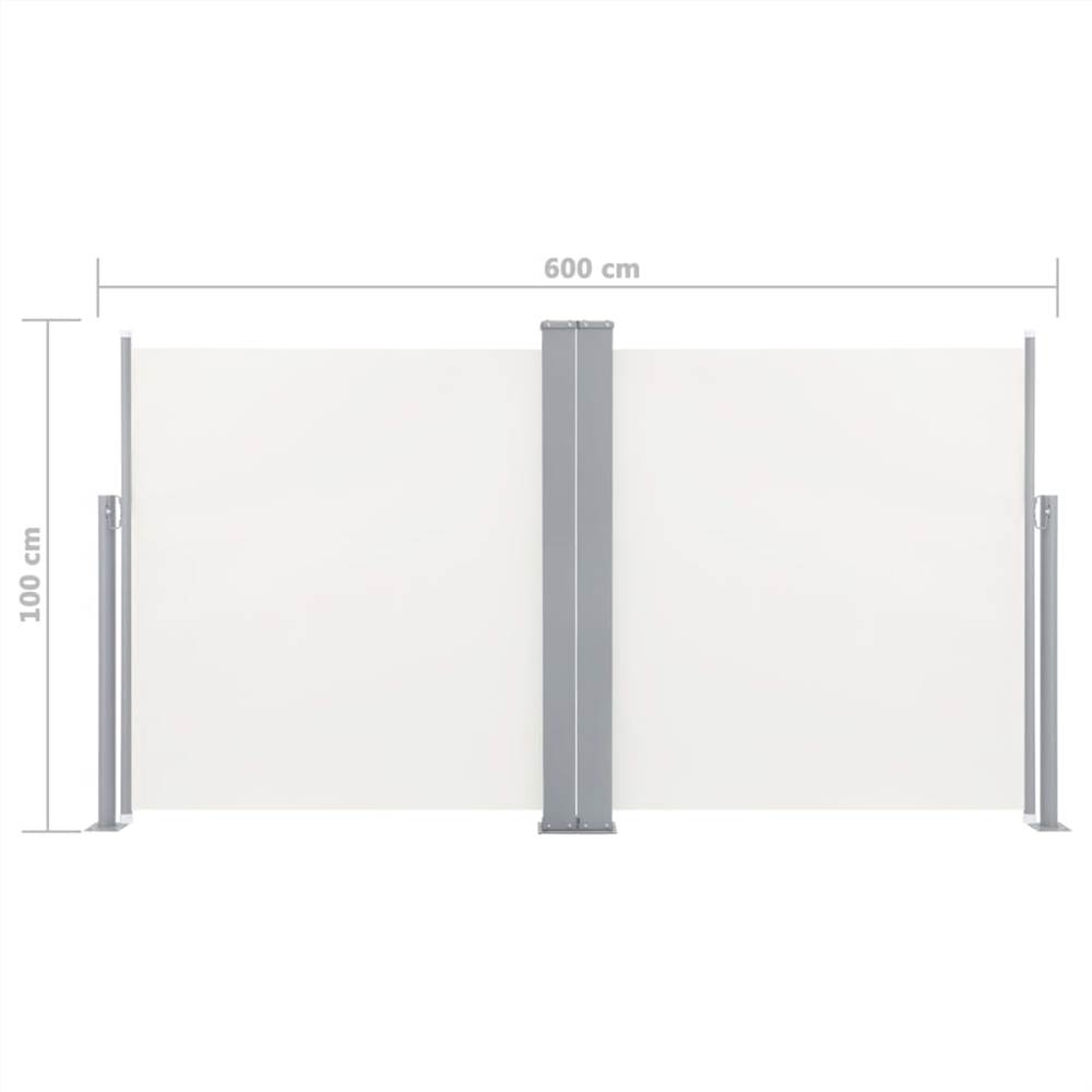 Retractable Side Awning Cream 100x600 cm