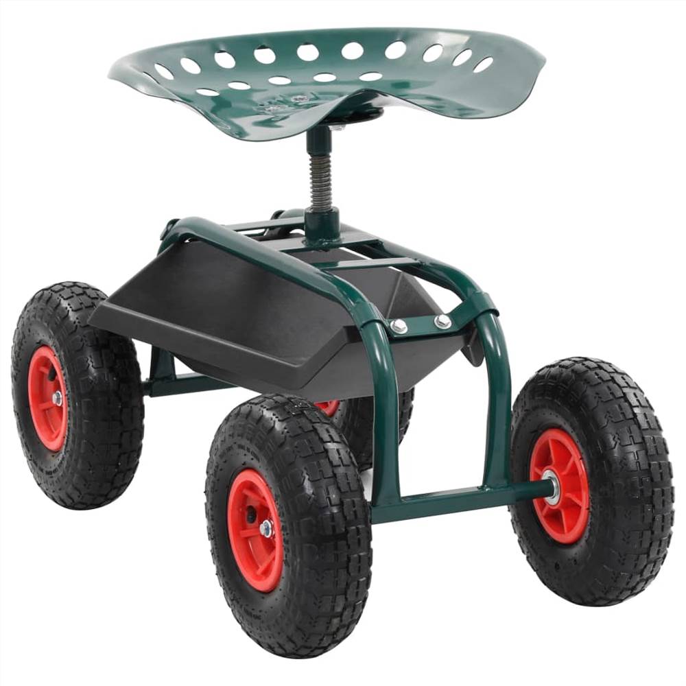 

Rolling Garden Cart with Tool Tray Green 78x44.5x84 cm