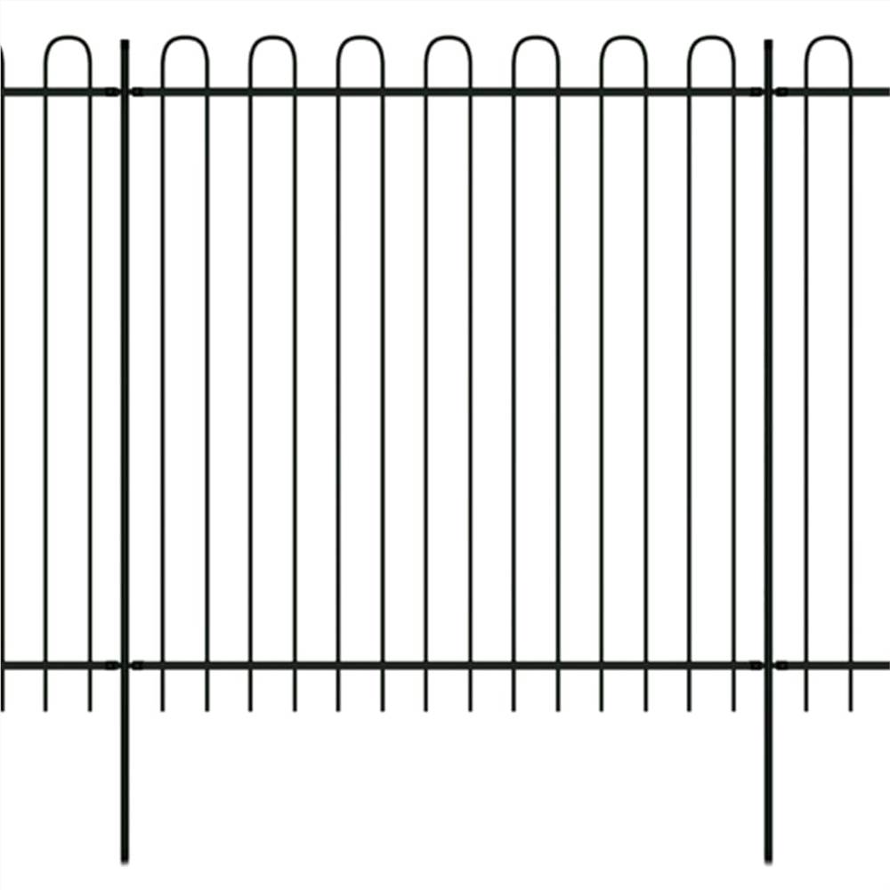 

Security Palisade Fence with Hoop Top Steel 600x200 cm Black