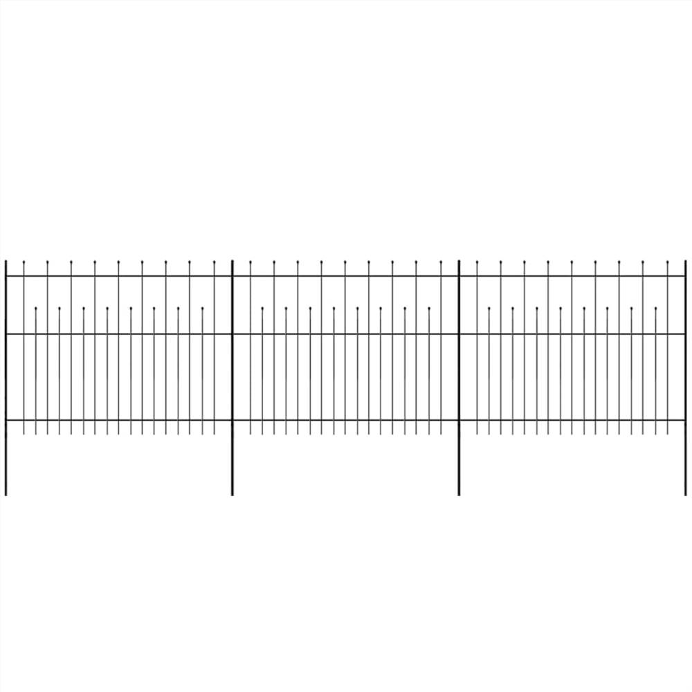Security Palisade Fence with Pointed Top Steel 600x150 cm Black