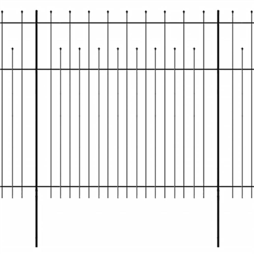 

Security Palisade Fence with Pointed Top Steel 600x200 cm Black