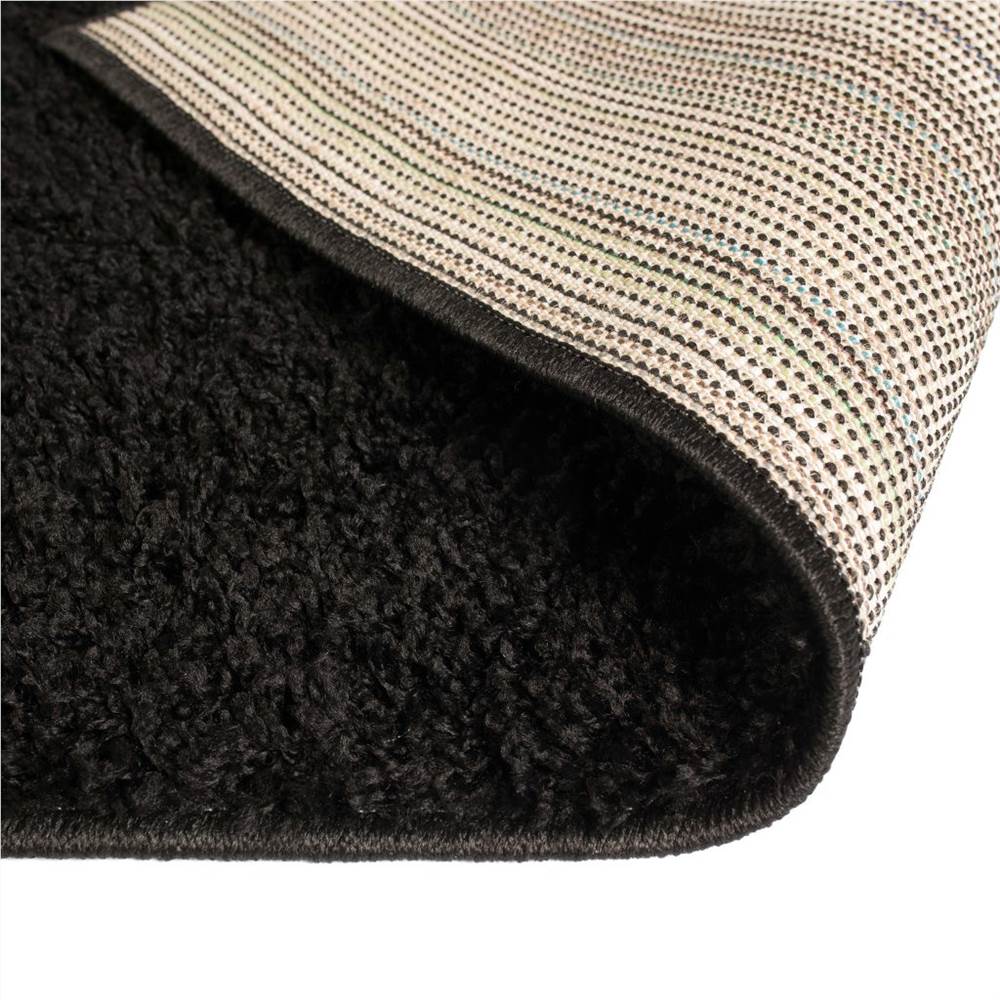 Shaggy Area Rug 120x170 cm Black