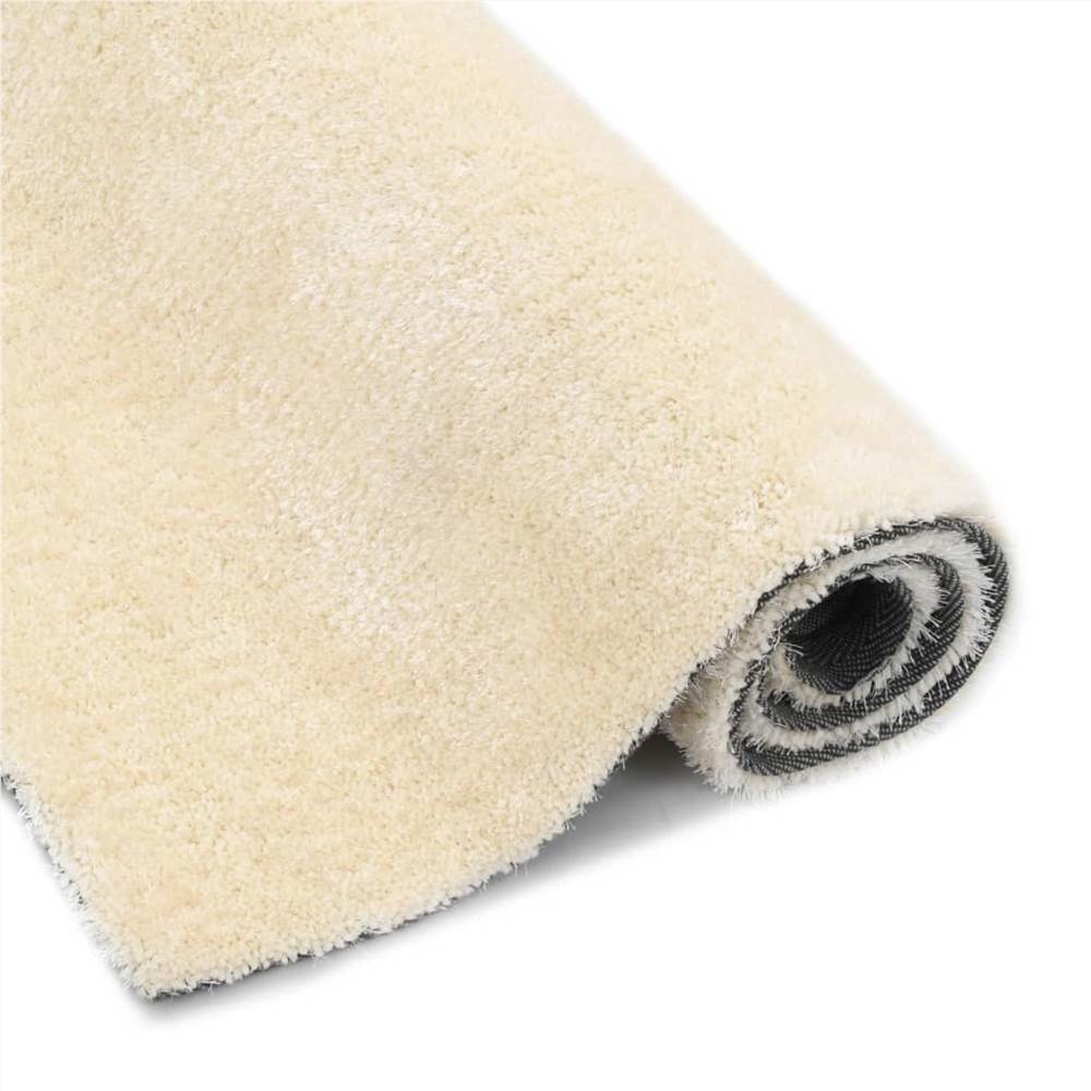 Shaggy Area Rug 140x200 cm Cream
