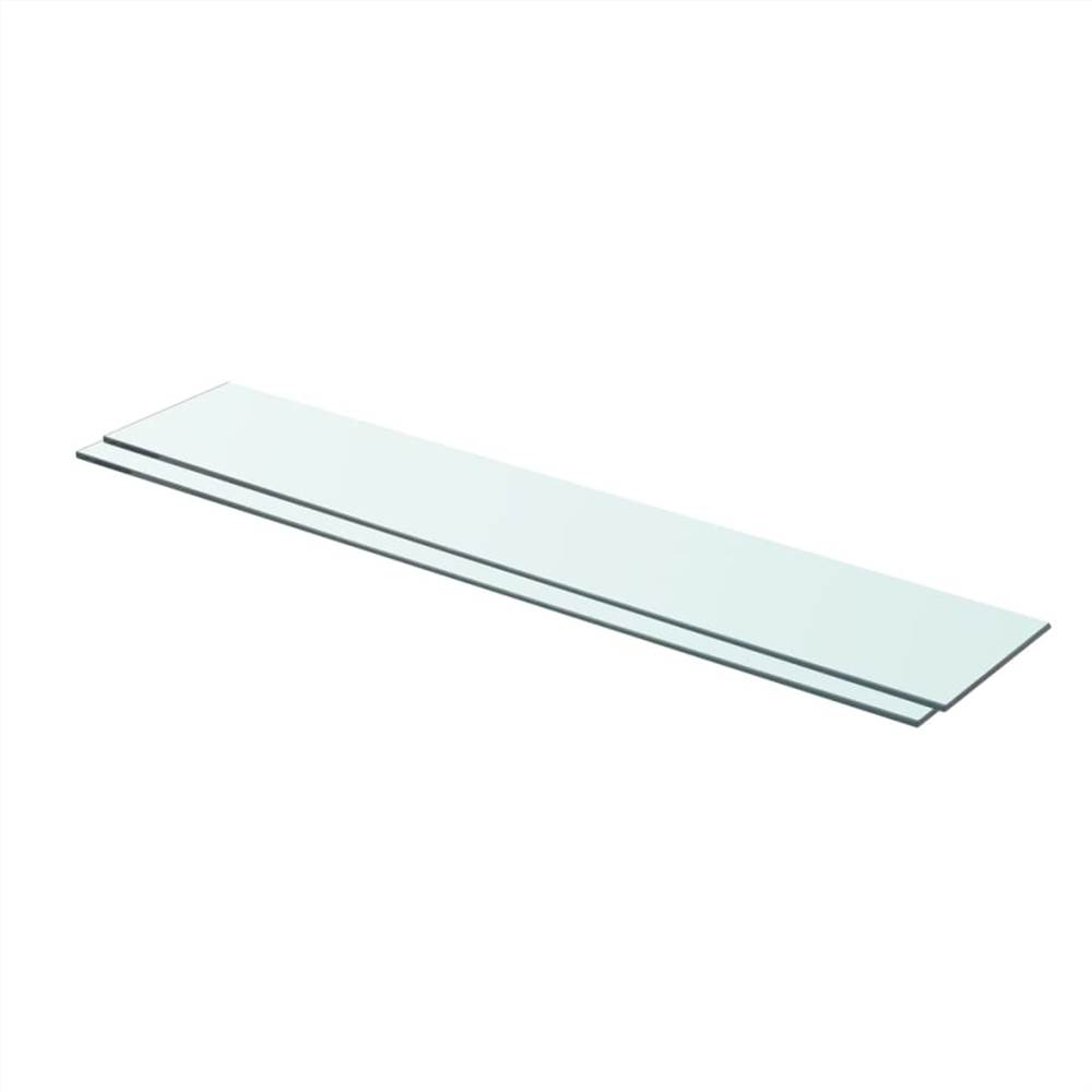 

Shelves 2 pcs Panel Glass Clear 80x15 cm