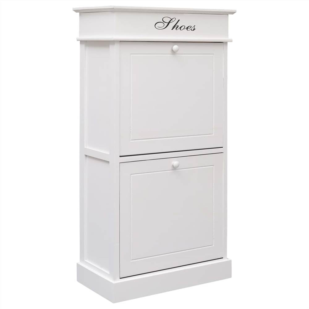 

Shoe Cabinet White 50x28x98 cm Paulownia Wood