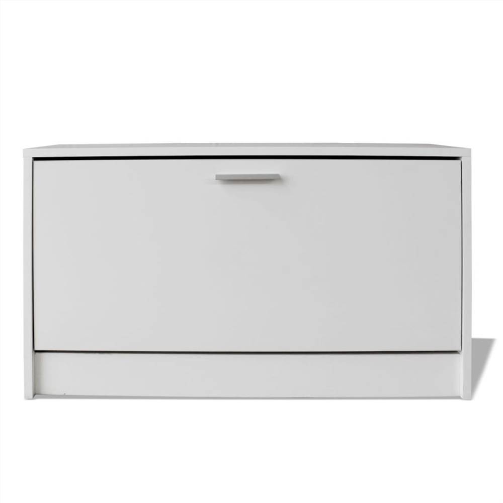 Shoe Storage Bench White 80x24x45 cm