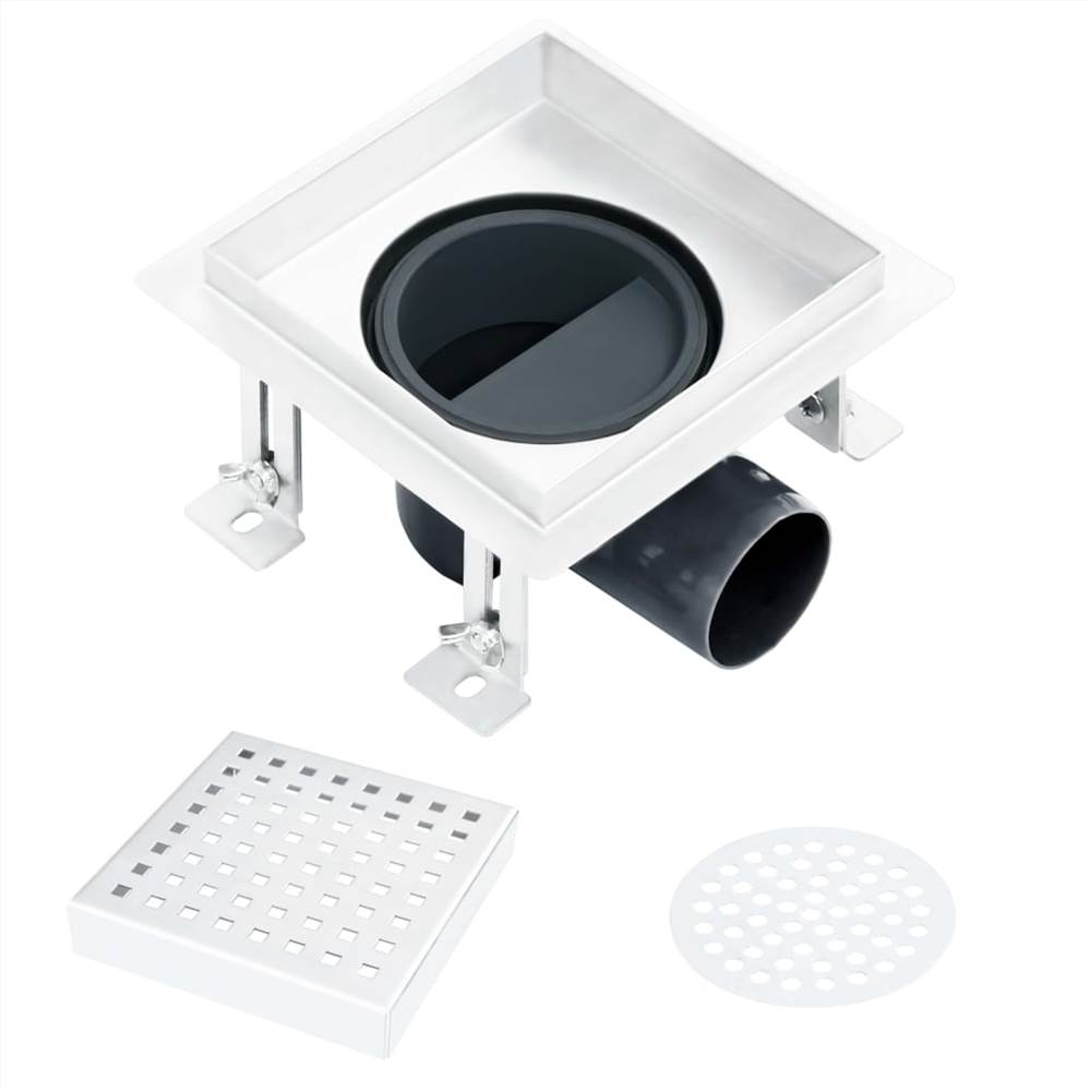 Shower Drain 12x12 cm Stainless Steel
