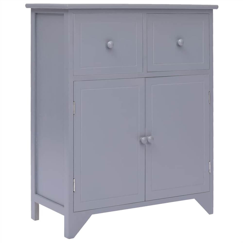 Side Cabinet Grey 60x30x75 cm Paulownia Wood