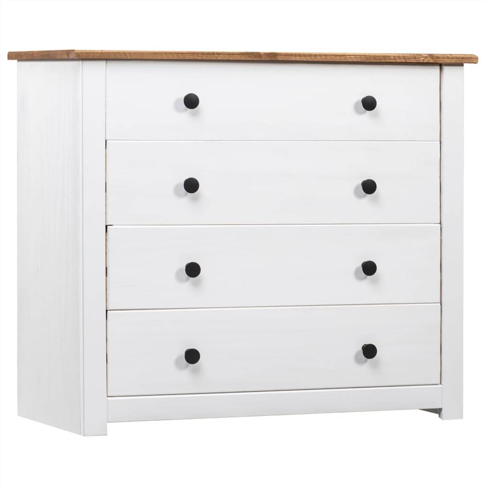

Side Cabinet White 80x40x73 cm Pine Panama Range