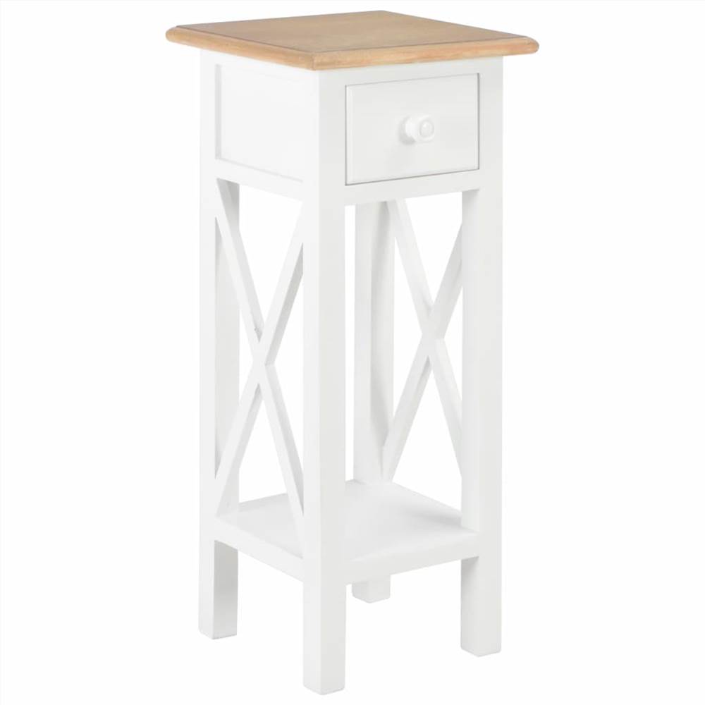 

Side Table White 27x27x65.5 cm Wood