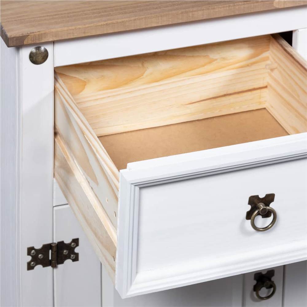 Sideboard Solid Mexican Pinewood Corona Range White 132x43x78 Cm 7 Sideboard Solid Mexican Pinewood Corona Range White 132x43x78 cm