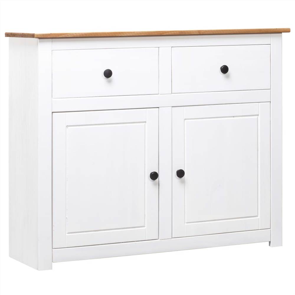 

Sideboard White 93x40x80 cm Solid Pinewood Panama Range