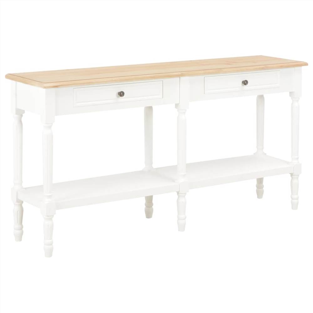

Sideboard White and Brown 150x35x77 cm Solid Wood