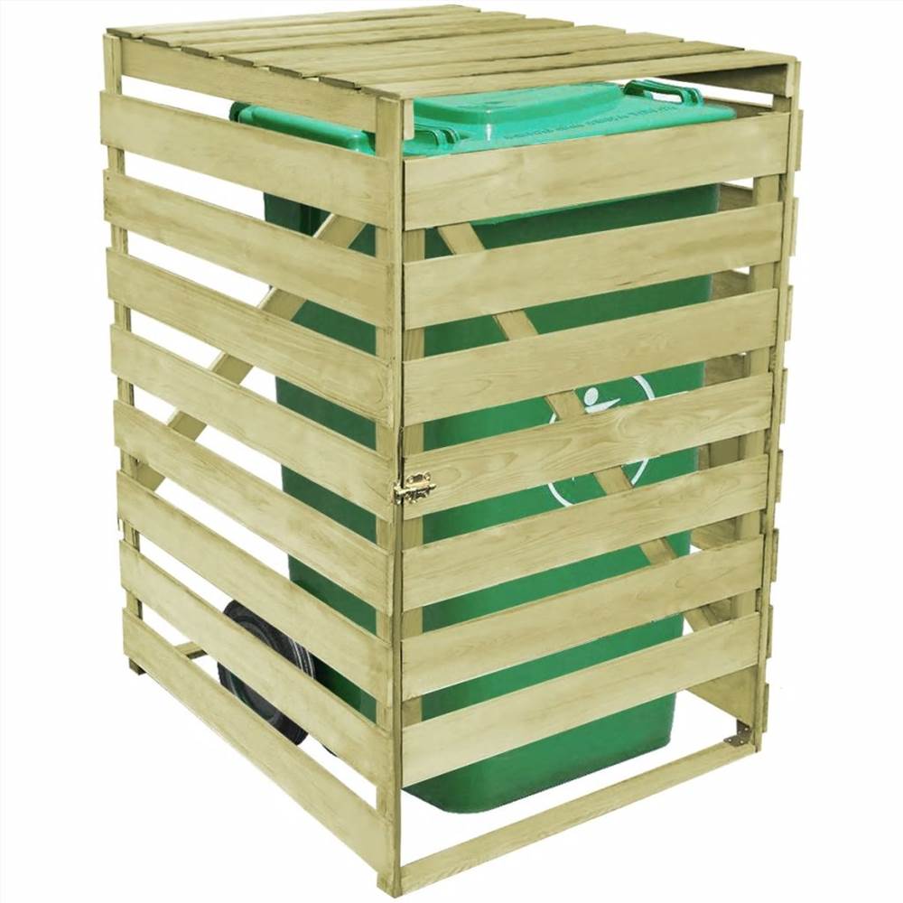 Single Wheelie Bin Shed 240 L Impregnated Wood