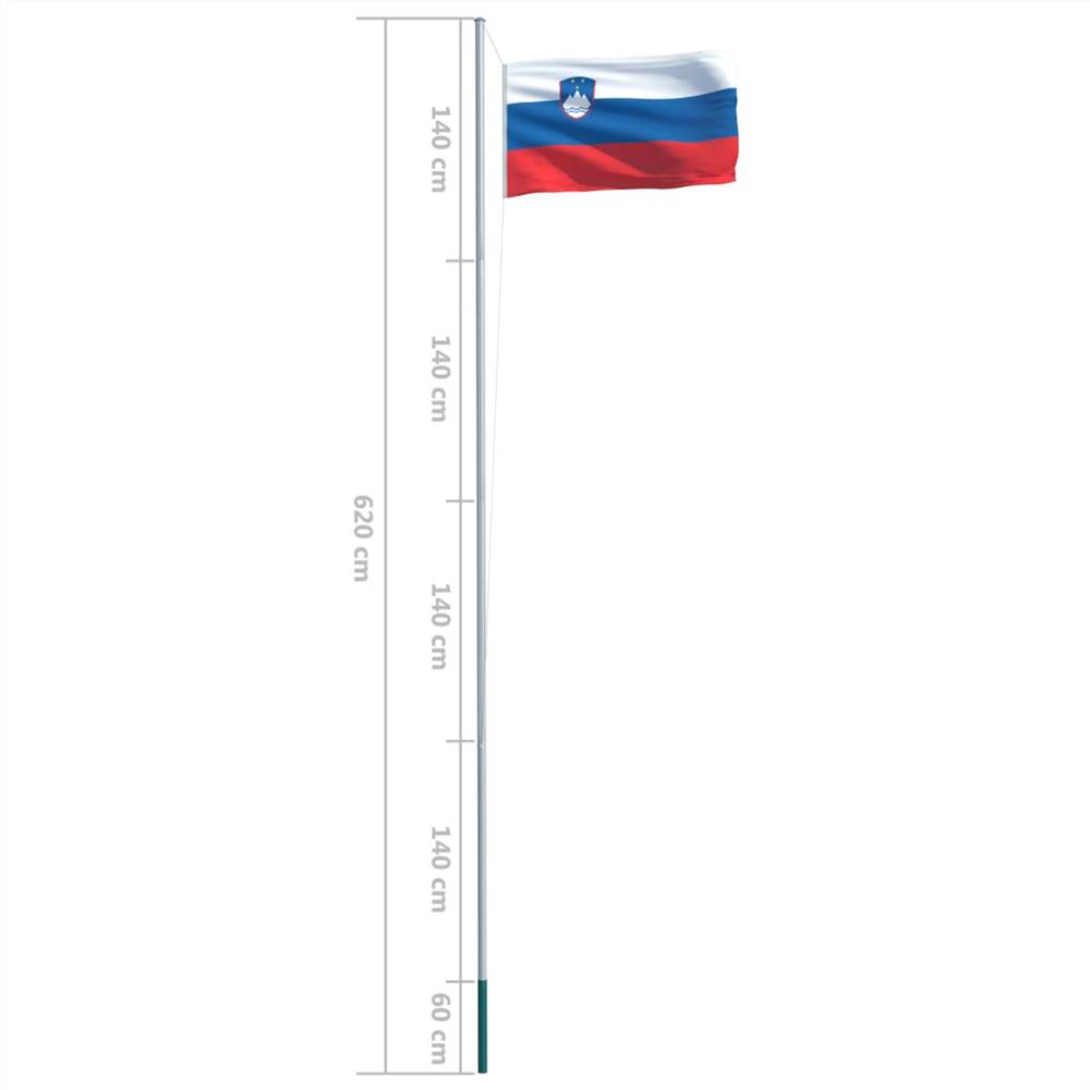Slovenia Flag and Pole Aluminium 6,2 m