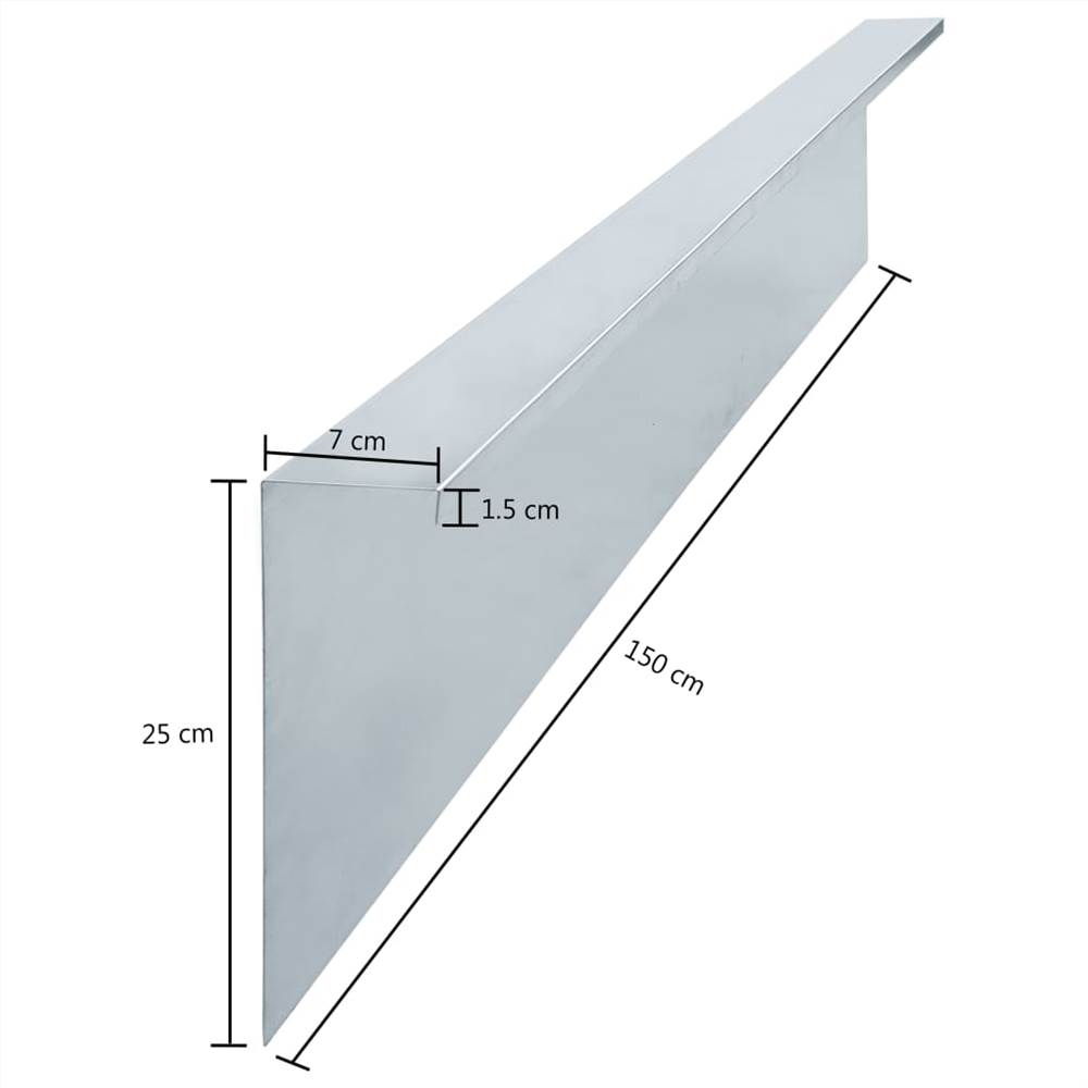 Snail Fence Plates 4 pcs Galvanised Steel 150x7x25 cm 0.7 mm