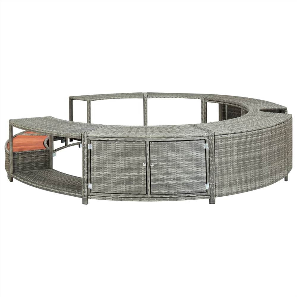 Spa Surround Grey Poly Rattan