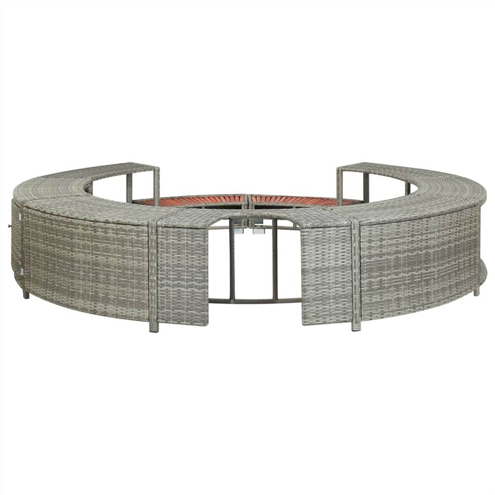 Spa Surround Grey Poly Rattan