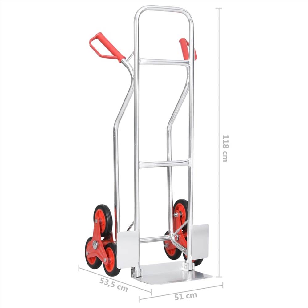 Stair Climbing Hand Truck with 6 Wheels 51x53.5x118 cm 150 kg