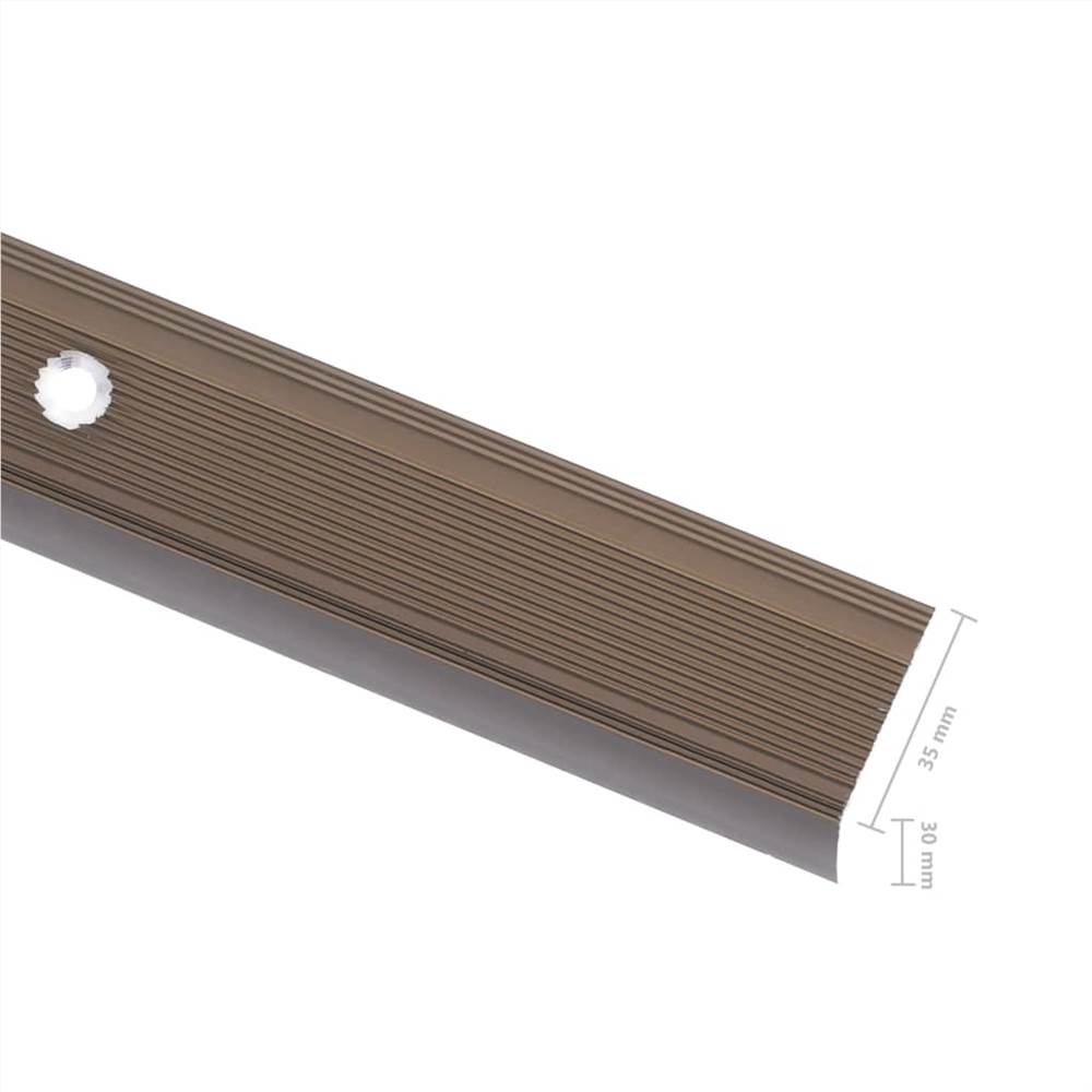 Stair Nosings in L-shape 5 pcs Aluminium 134 cm Brown