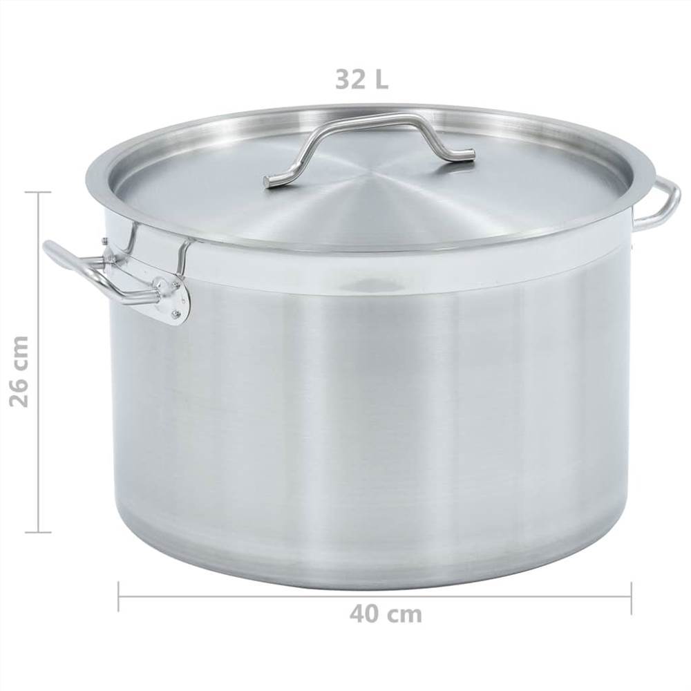 Stock Pot 32 L 40x26 cm Stainless Steel