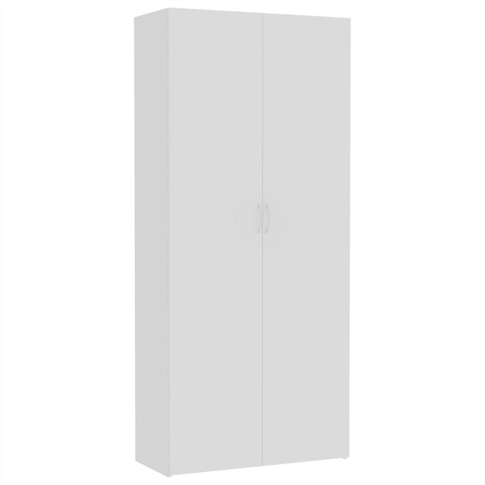 Storage Cabinet White 80x35.5x180 Cm Chipboard 7 Storage Cabinet White 80x35.5x180 cm Chipboard