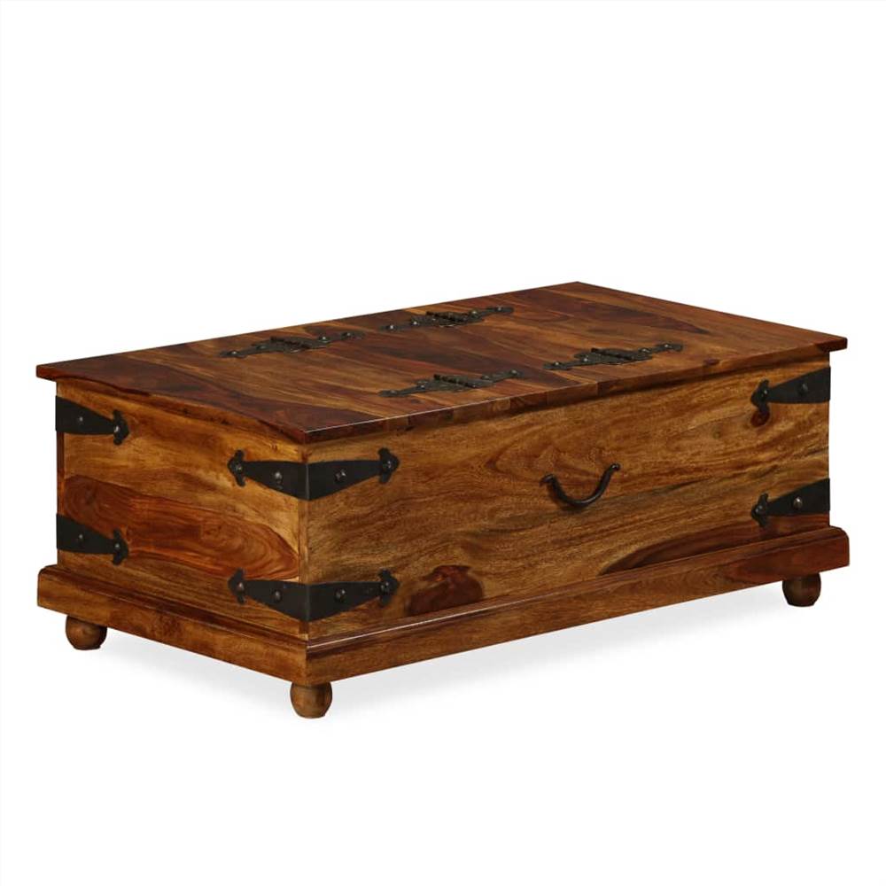 Storage Chest Solid Sheesham Wood 90x50x35 cm