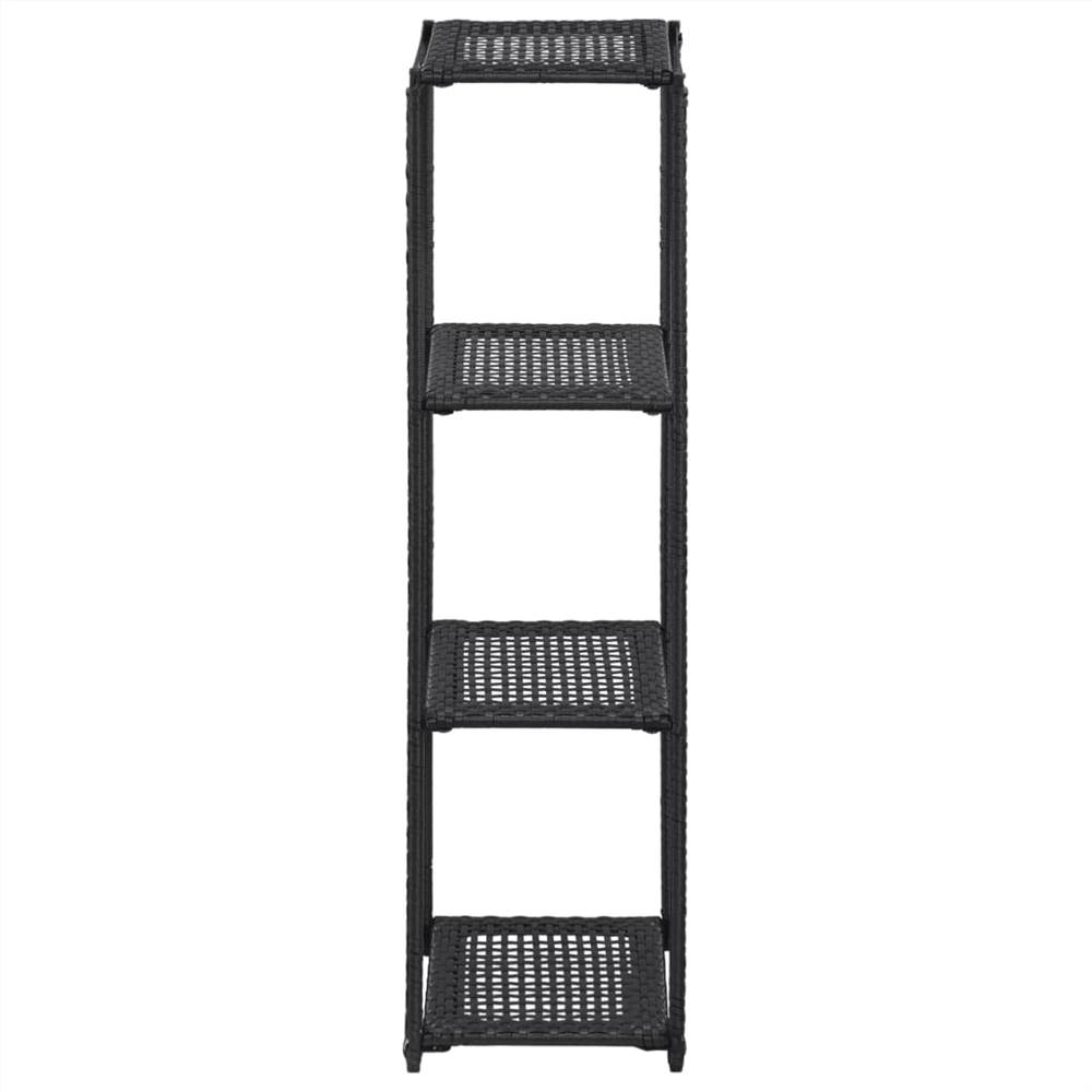 Storage Shelf Black 30x30x120 cm Poly Rattan