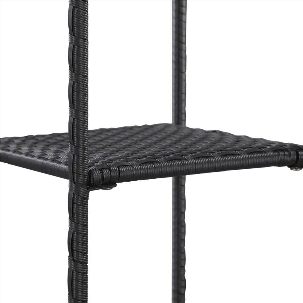 Storage Shelf Black 30x30x120 cm Poly Rattan